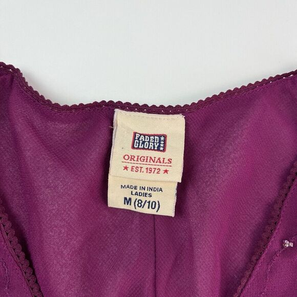 Faded Glory Y2K Babydoll Top Bell Sleeves Sz M Y2K Fairy Grunge Whimsigoth Sheer - Picture 4 of 11